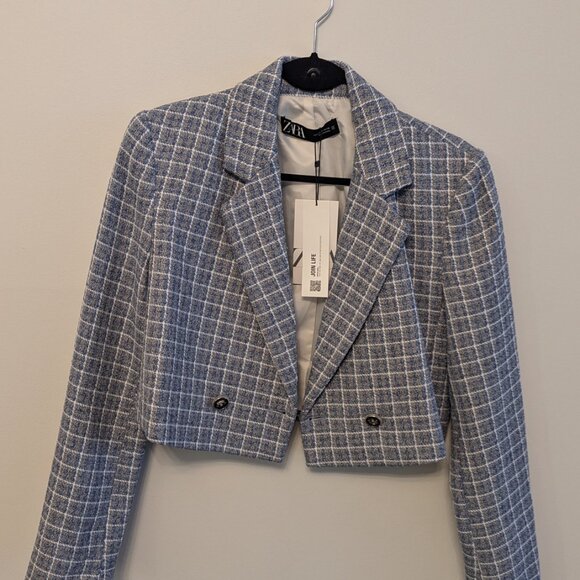 Zara- Tweed Crop Blazer - Picture 3 of 5